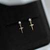 Minimal Cross Earrings