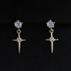 Minimal Cross Earrings