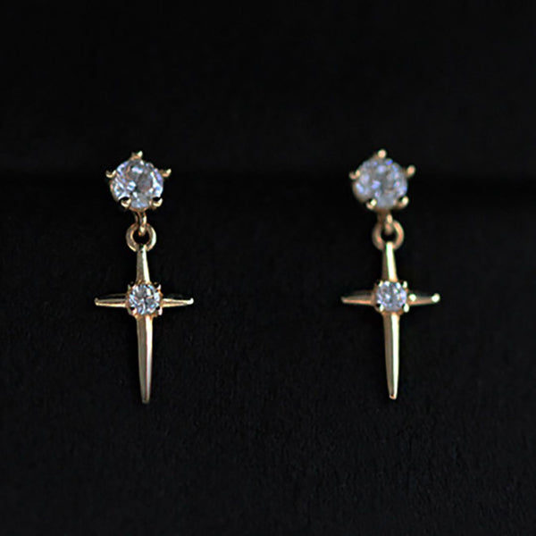 Minimal Cross Earrings