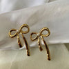 Golden Girlie Bow Earring